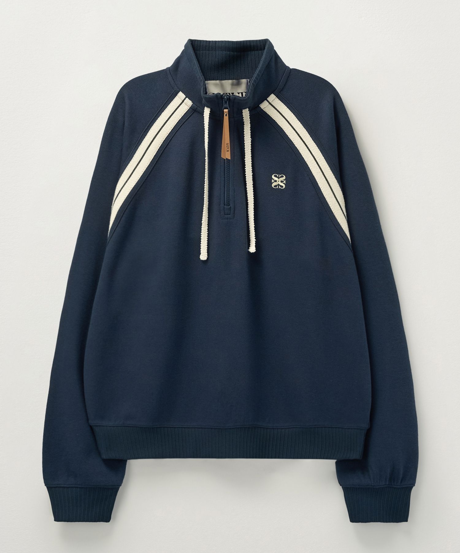 MUSINSA公式 | SATUR Lawton Half Zip Up Sweatshirt Navy