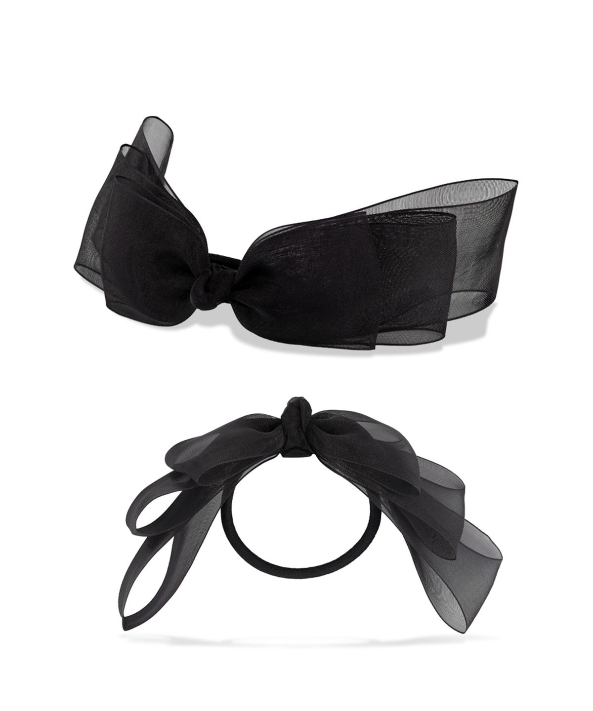엘르주얼리(ELLEJEWELRY) 블랙 리본 헤어슈슈 ELSC006