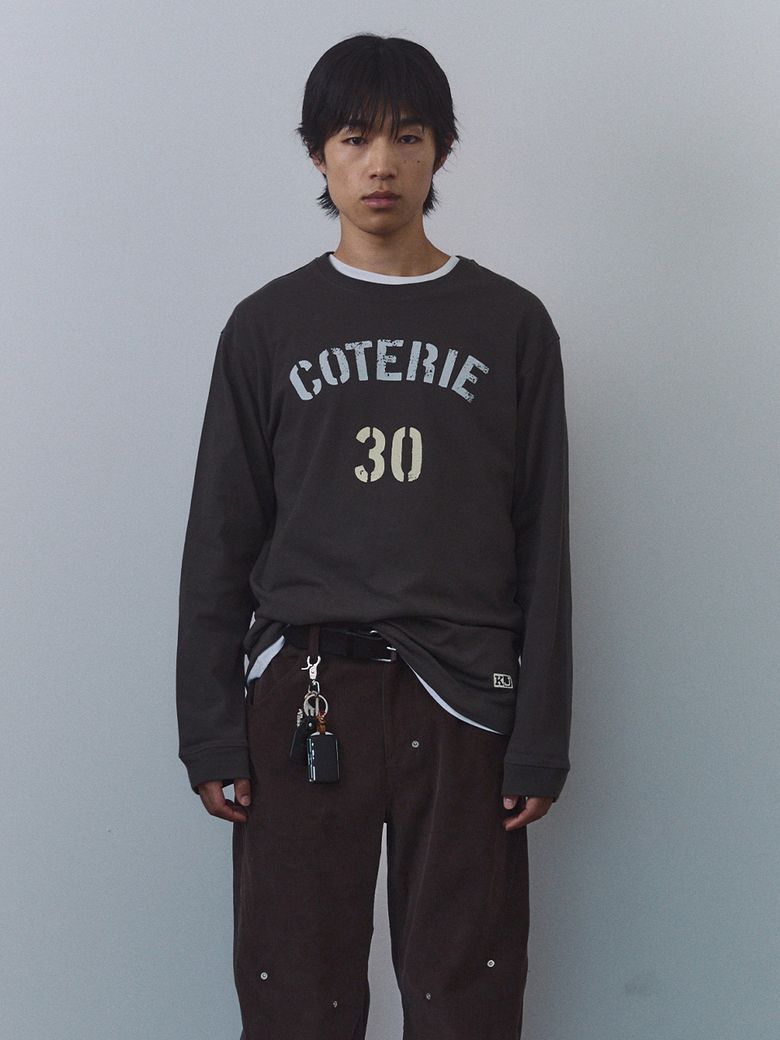 COTERIE Long Sleeve T-Shirt Charcoal