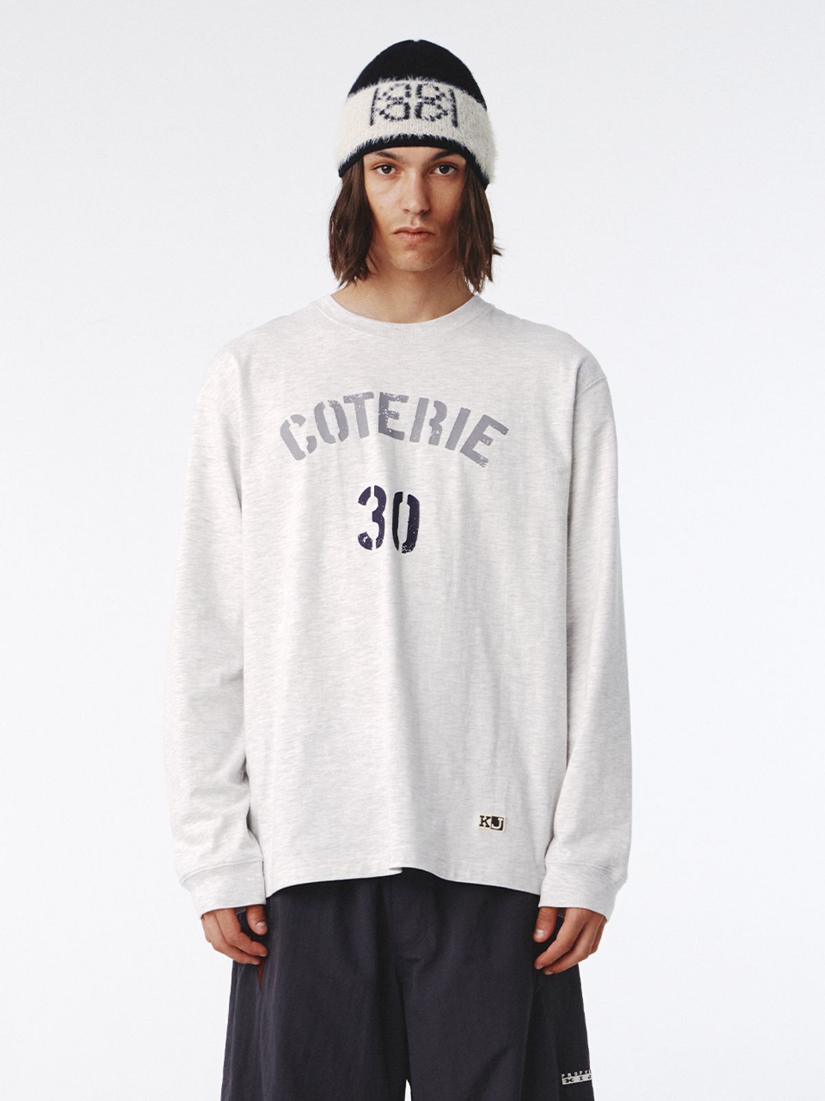 기준 맨(KIJUN MEN) COTERIE Long Sleeve T-Shirt Melange White