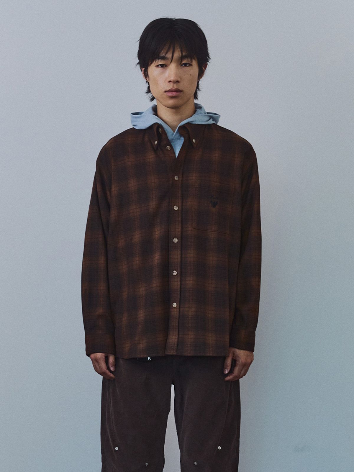 기준 맨(KIJUN MEN) Royal Flannel Shirt Brown