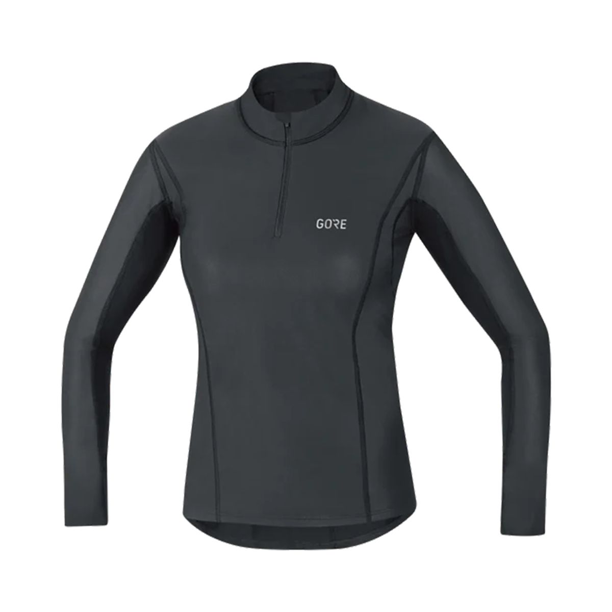 고어웨어(GOREWEAR) M 베이스레이어 윈드스토퍼 써모 터틀넥 우먼 - 블랙 (여성용) 방풍 기모 긴팔 반집업