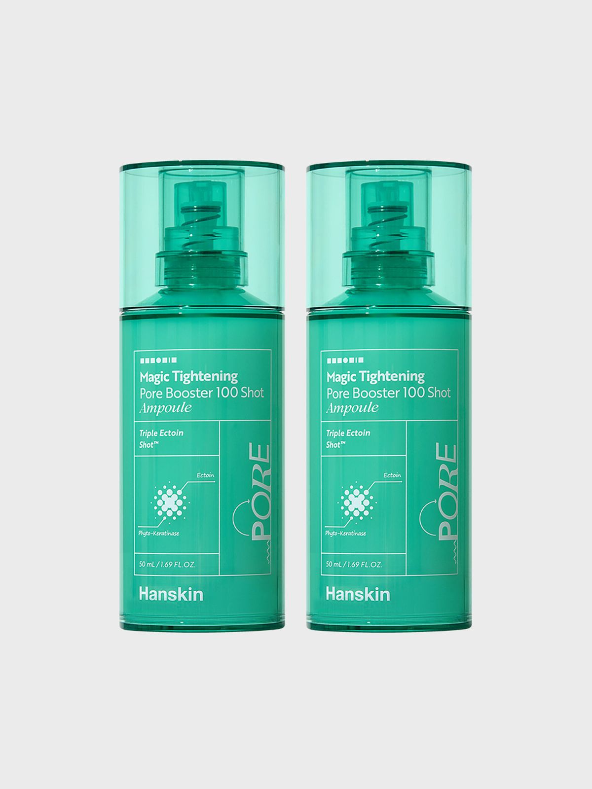 한스킨(HANSKIN) 매직 타이트닝 모공 부스터 100 샷 앰플 50ml 2개