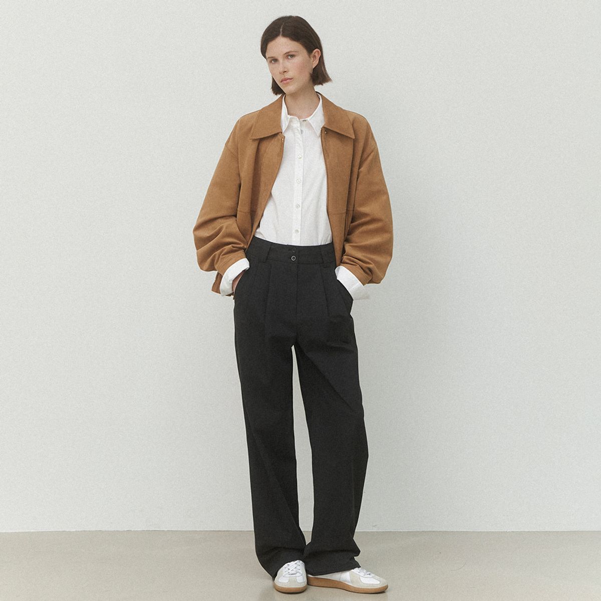 아틀리에 나인(ATELIER NAIN) TWO BUTTON TUCK PANTS(PT-5569)