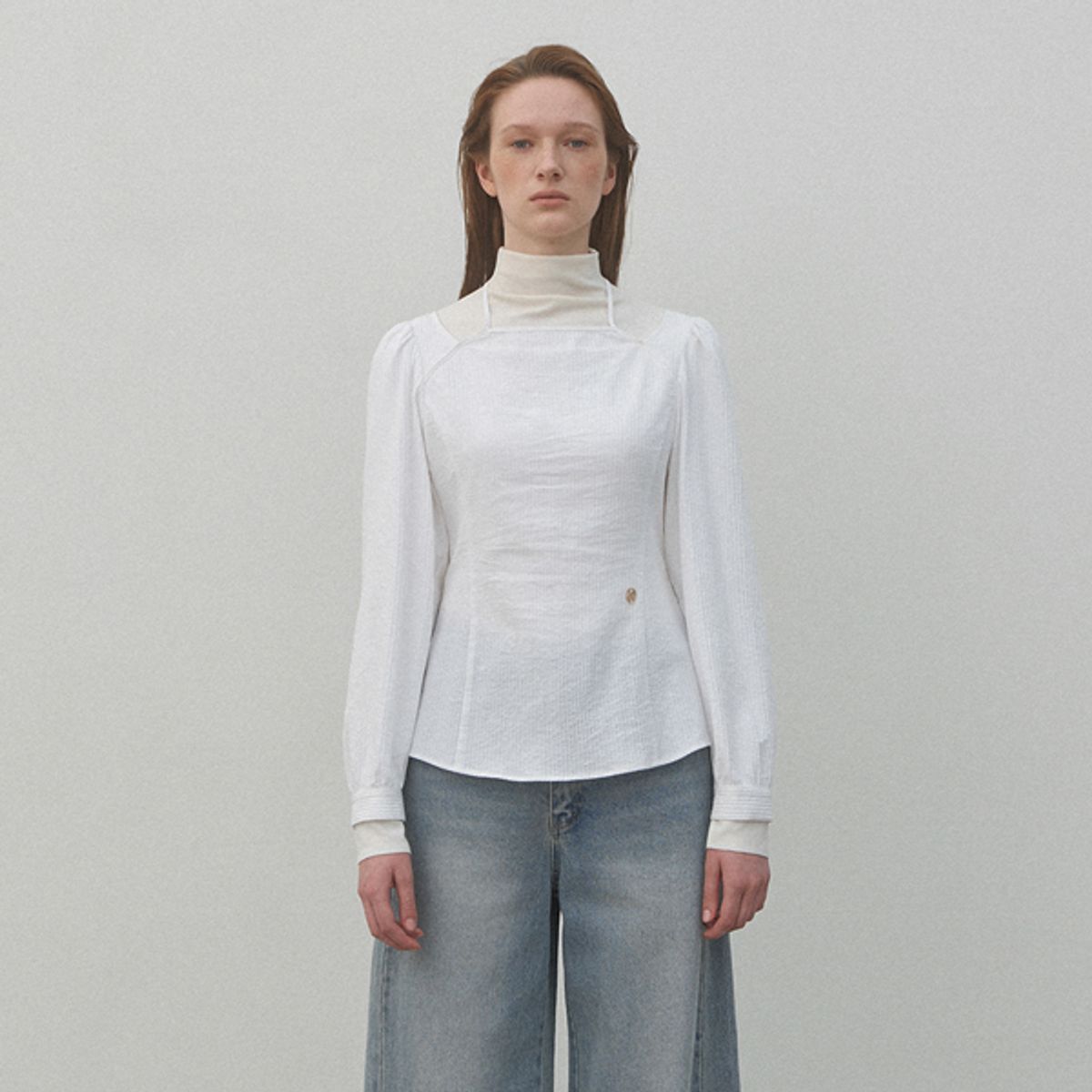 아틀리에 나인(ATELIER NAIN) RALEY CUTOUT RIBBON BLOUSE(BL-4268)