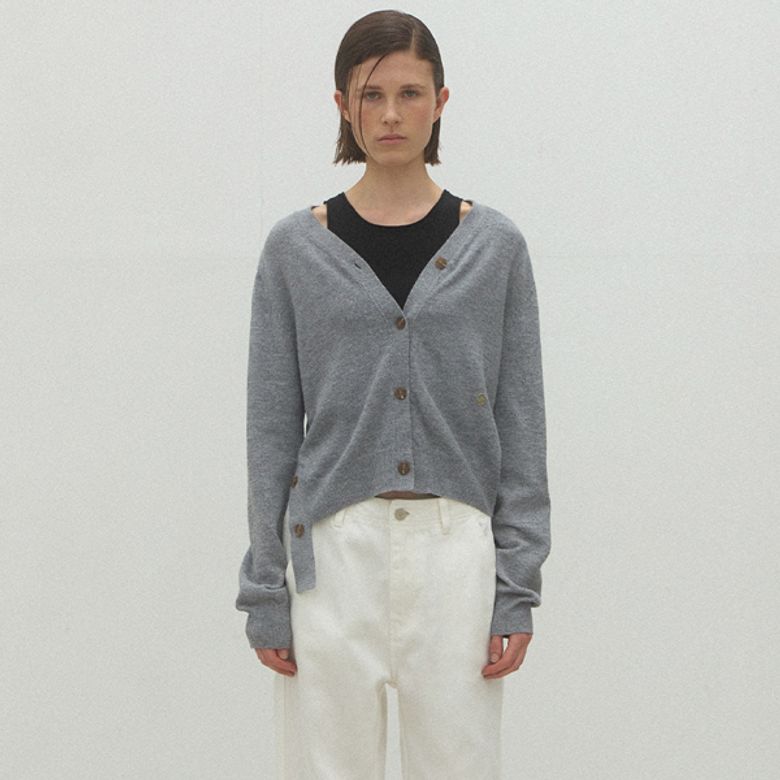 ESSENTIAL LON V-NECK KNIT CARDIGAN(CD-2138)