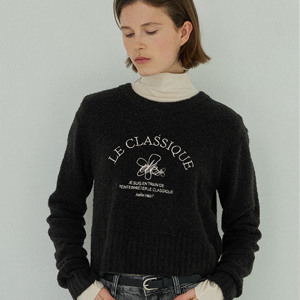 아틀리에 나인(ATELIER NAIN) POCO WOOL BOUCLEY KNIT(T-6907)