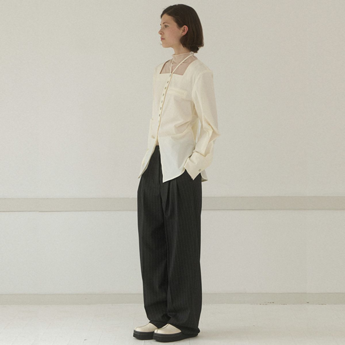 아틀리에 나인(ATELIER NAIN) STRIPE TUCK POINT PANTS(PT-5572)