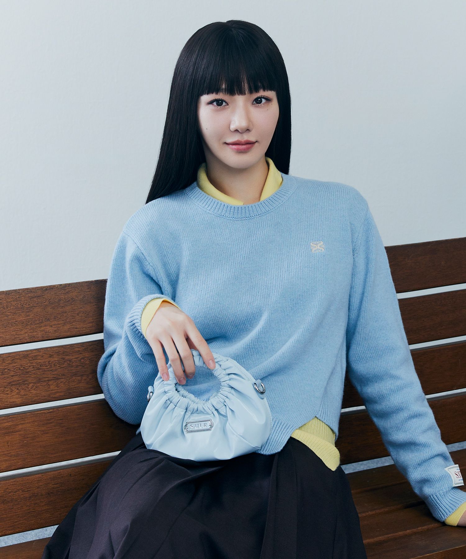 MUSINSA | SATUR Scrunchie Mini Tote and Crossbody Bag Sky Blue