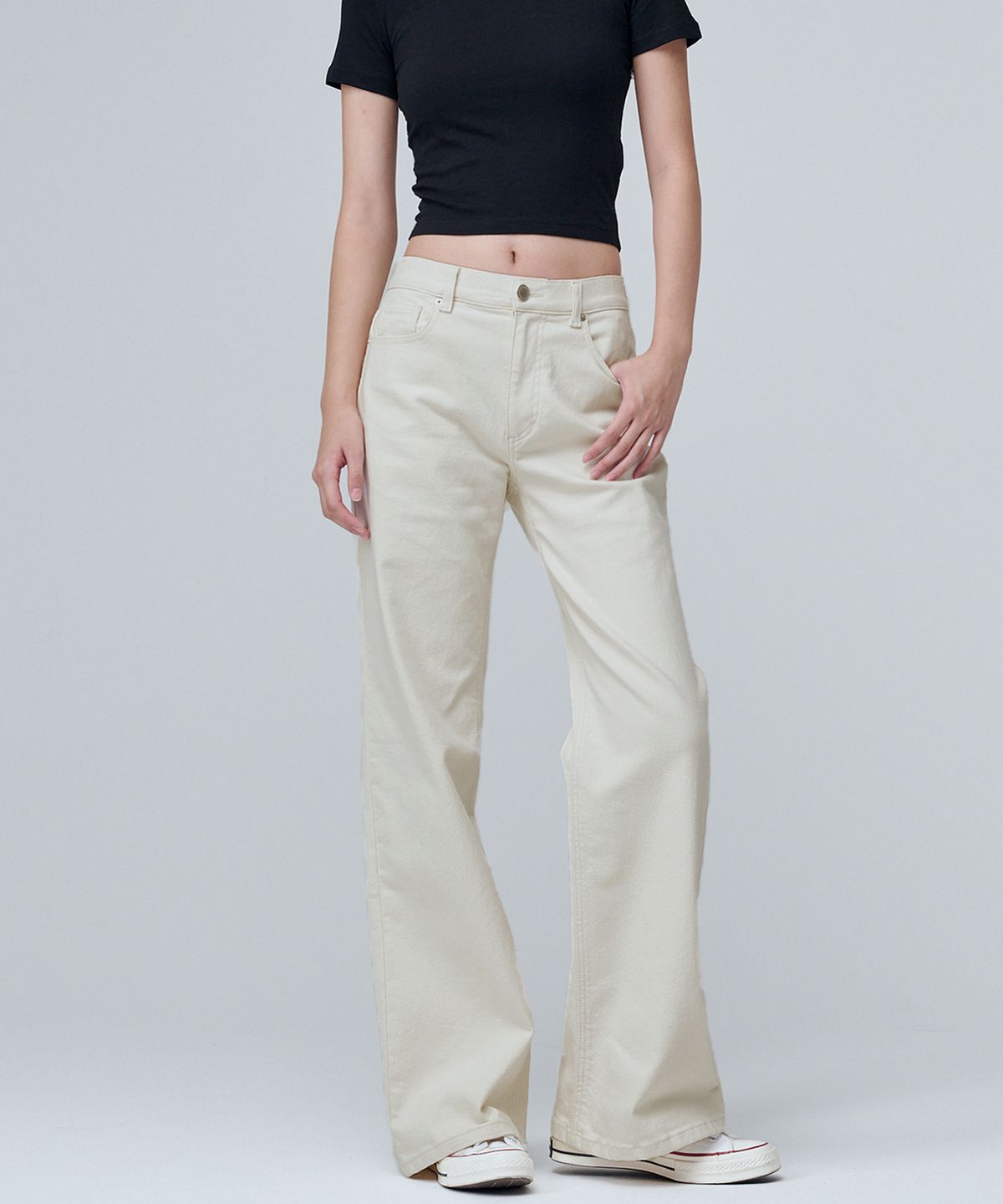 마롭(MALOUPE) 9134 레귤러 부츠컷 데님 (크림)