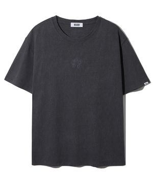 미들 무궁 엠브로이더리 티셔츠_차콜