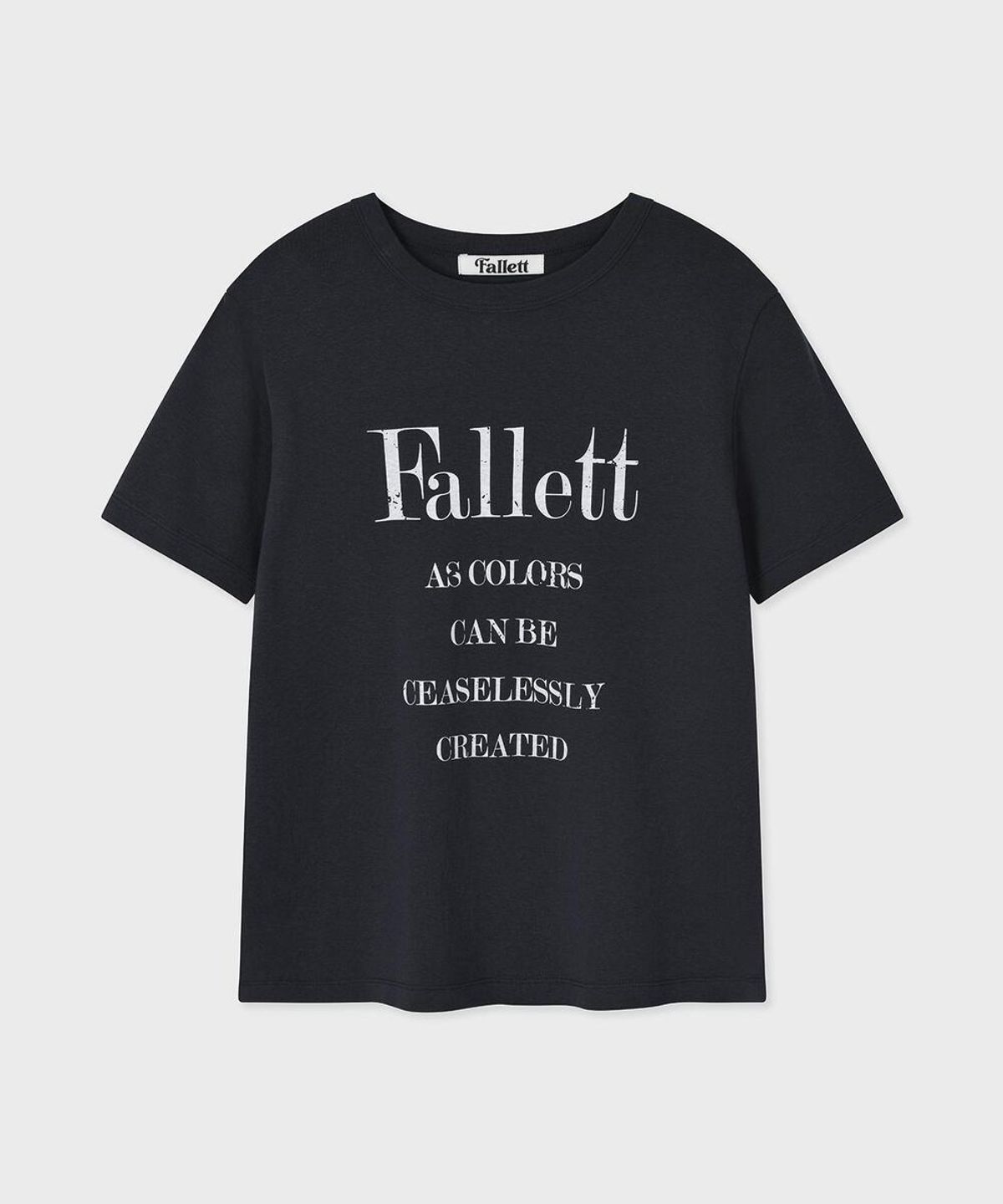 팔렛(FALLETT) 타이포 그래피 반팔티 차콜