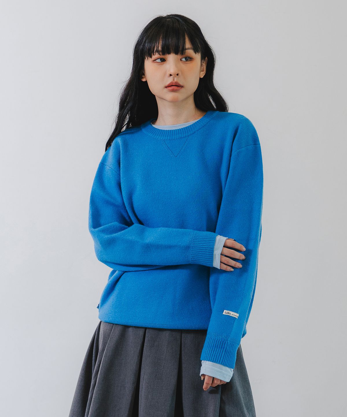 바켄(BAKKEN) 소프트 울 라운드 니트 BK8937_블루