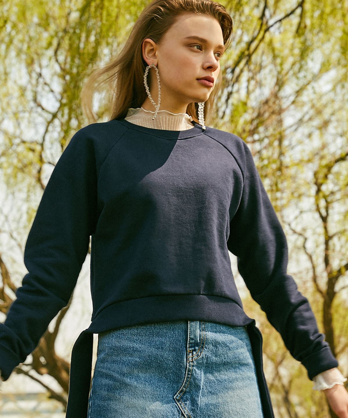 라티젠(LARTIGENT) 18SP TIE SWEATSHIRT(NAVY)