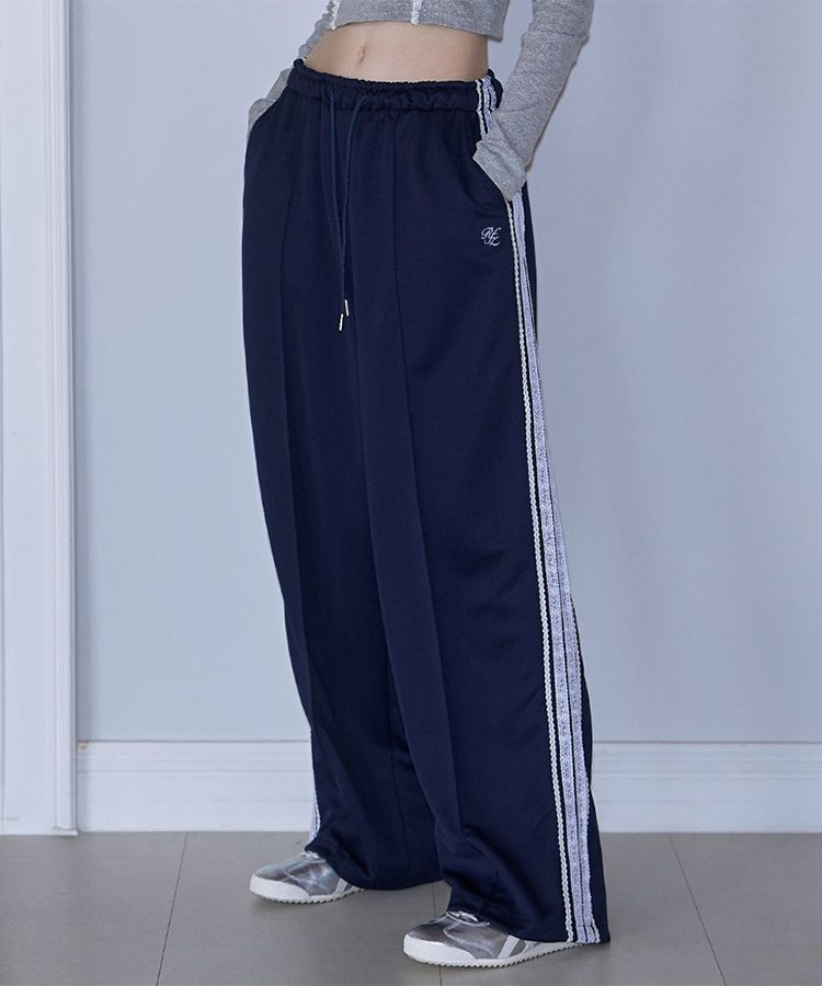 ★Rose Frantz★ Lace Jersey トラックパンツ (3色) MUSINSA | ROSÉ FRANTZ Lace Jersey Track Pants [Rose Red]