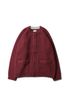 Annette Superfine Wool Heavy Rib Knit Cardigan Melange Burgundy