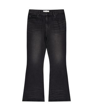 VINTAGE FLARED DENIM PANTS (BLACK)