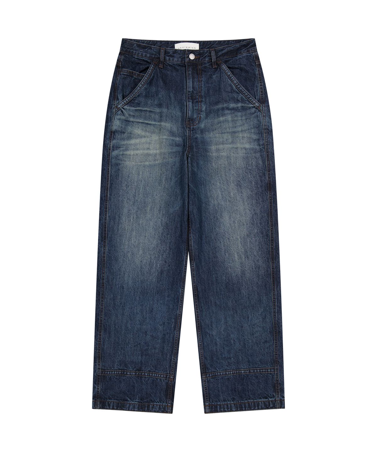 언지미크(UNGIMMICK) BRUSHED STRAIGHT DENIM PANTS (BLUE)