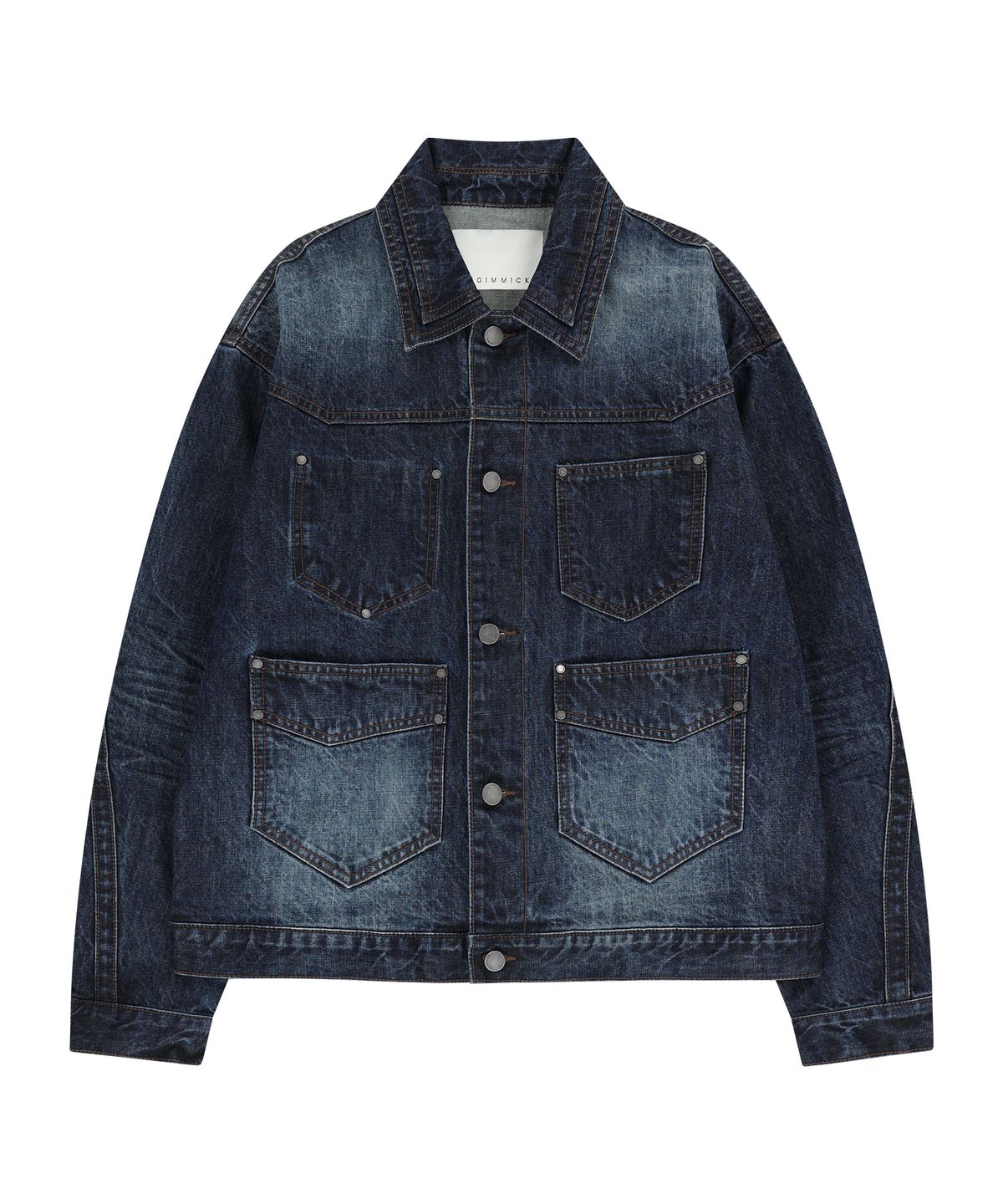 언지미크(UNGIMMICK) BRUSHED DENIM JACKET (BLUE)