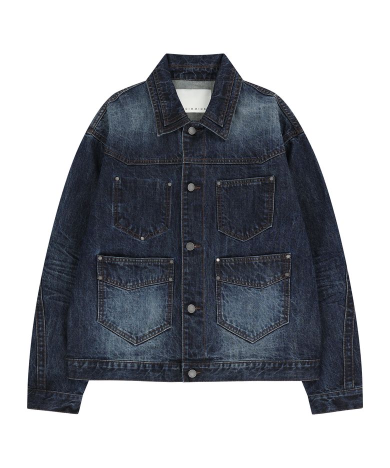 BRUSHED DENIM JACKET (BLUE)