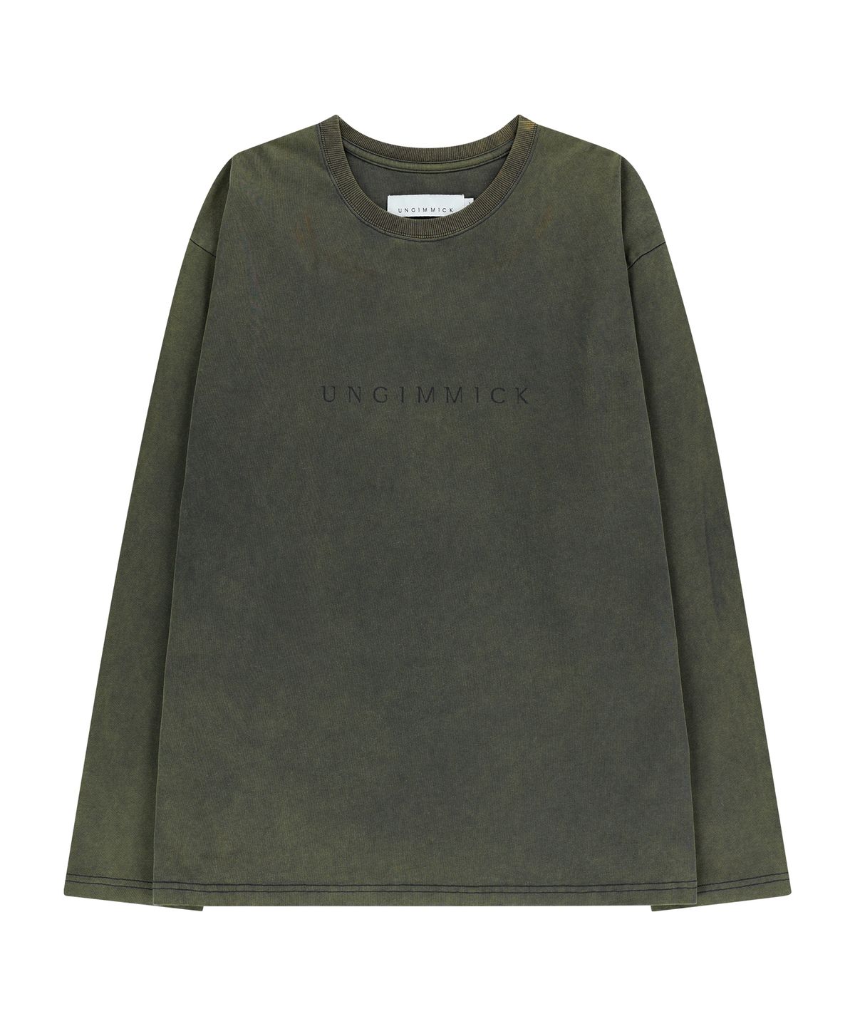 언지미크(UNGIMMICK) WASHED LONG SLEEVE T-SHIRT (KHAKI YELLOW)