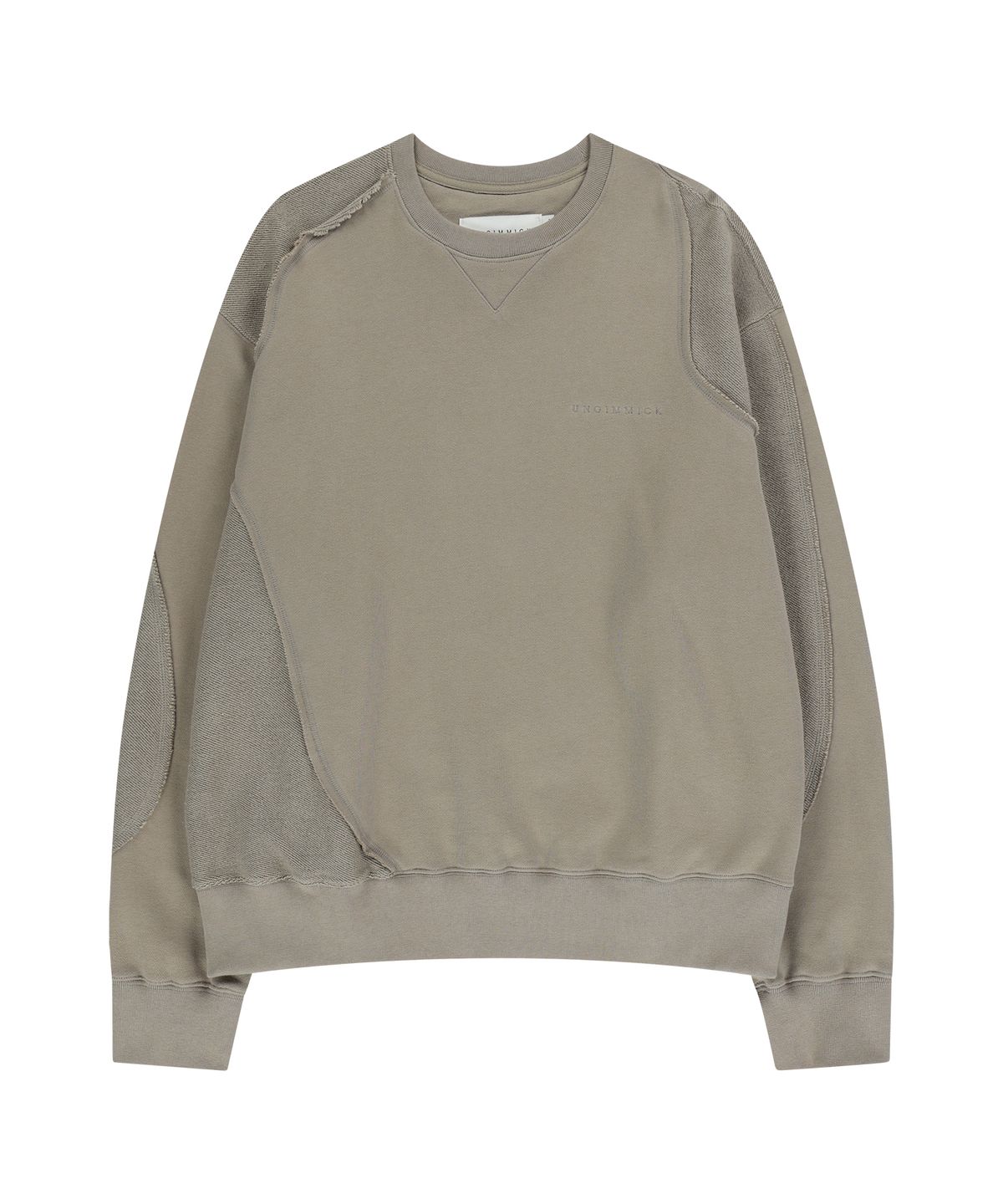 언지미크(UNGIMMICK) ASYMMETRIC COTTON SWEATSHIRT (BEIGE)