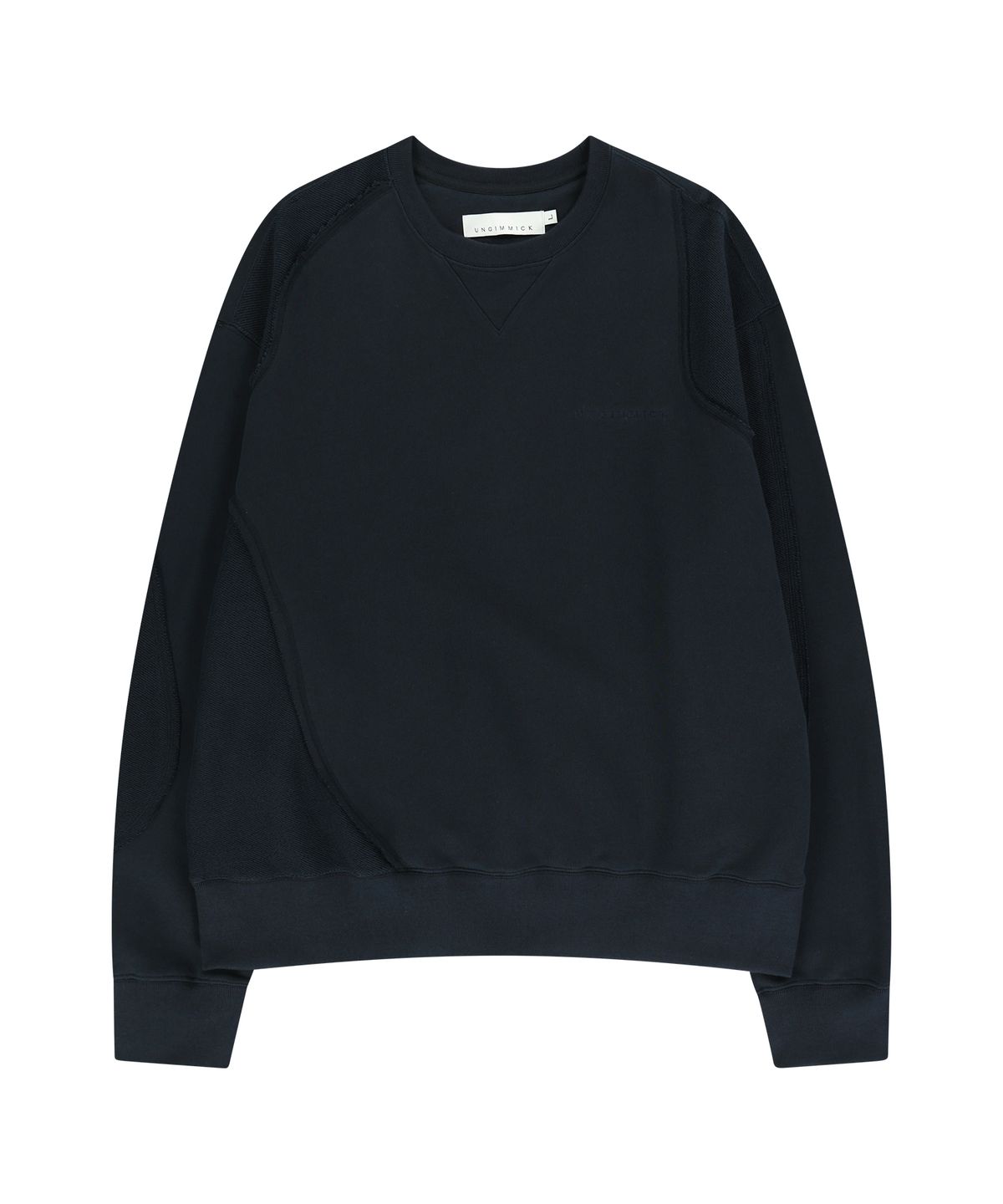 언지미크(UNGIMMICK) ASYMMETRIC COTTON SWEATSHIRT (NAVY)