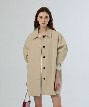 Margaret Half Trench Coat - Beige