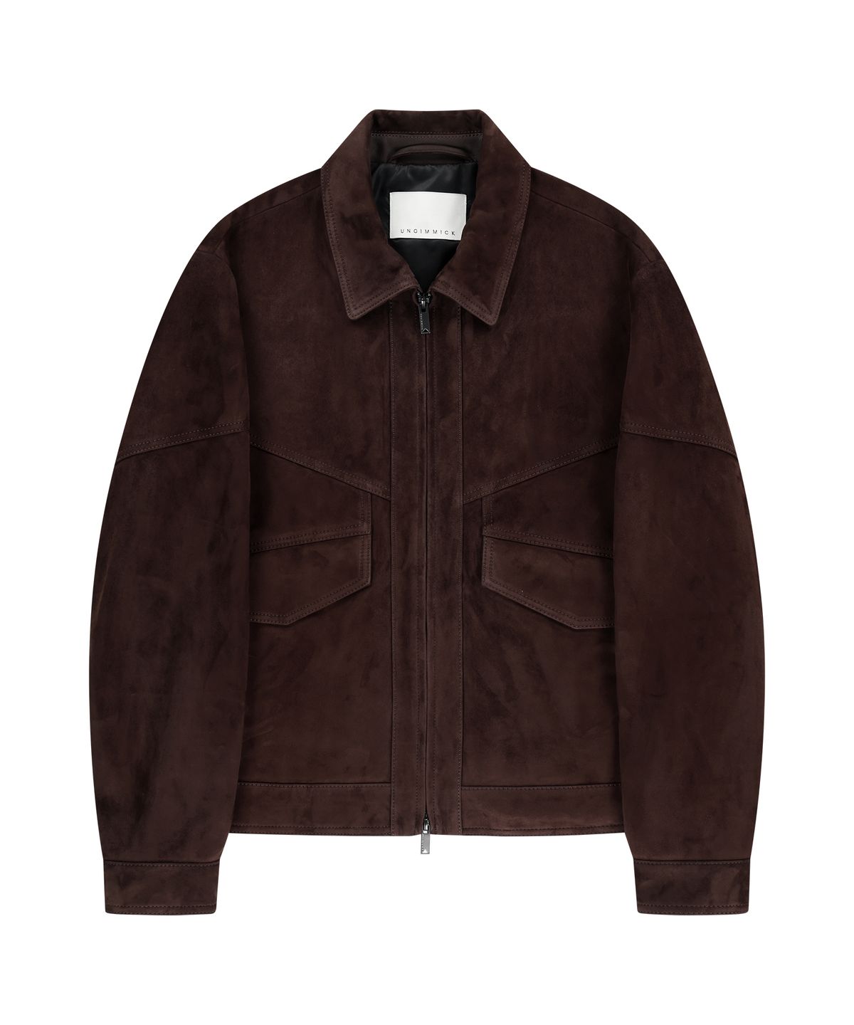 언지미크(UNGIMMICK) SUEDE TRUCKER JACKET (WINE / GOATSKIN)