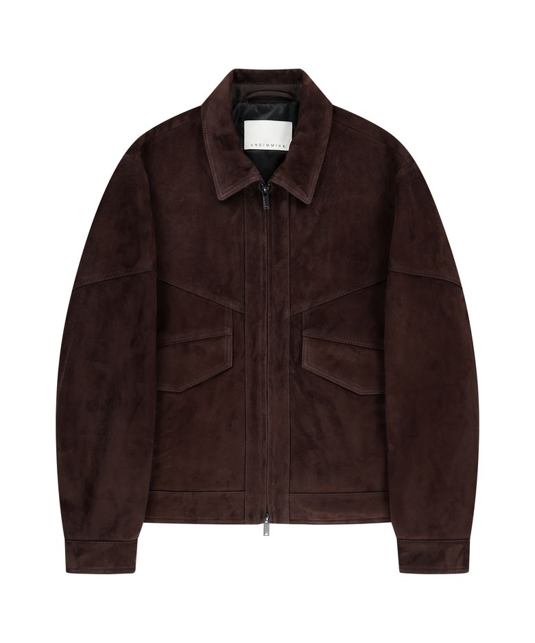 SUEDE TRUCKER JACKET (WINE / GOATSKIN)
