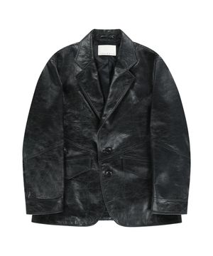 BUFFALO LEATHER SINGLE JACKET (DARK GRAY)