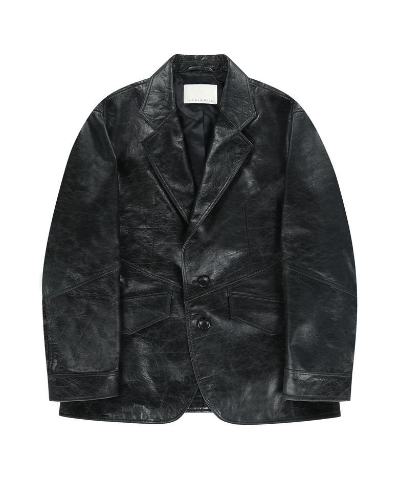BUFFALO LEATHER SINGLE JACKET (DARK GRAY)
