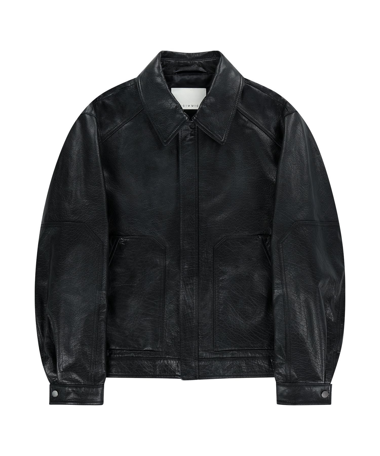 MUSINSA | UNGIMMICK BUFFALO LEATHER BLOUSON JACKET (BLACK )