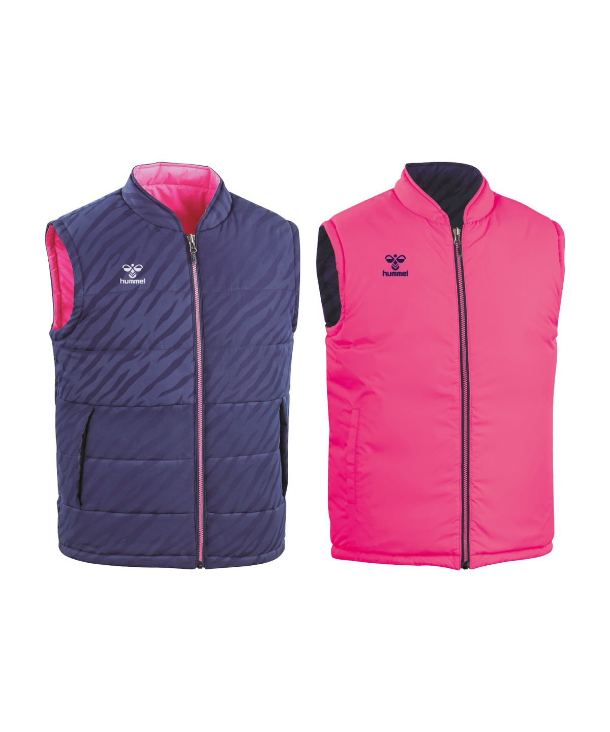 험멜(HUMMEL) 양면 패딩조끼 -네이비핑크 (HM-6884)