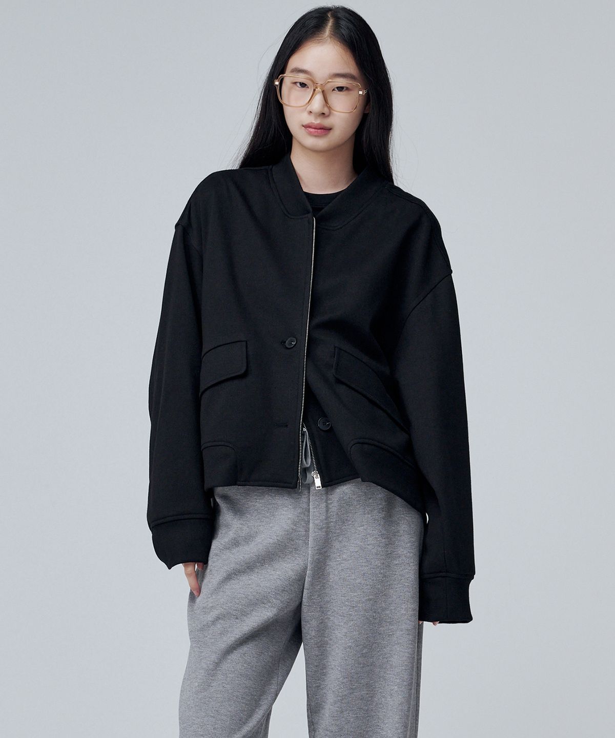 마롭(MALOUPE) 6309 오버핏 집업점퍼 (블랙)