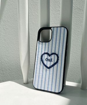 [패브릭 자수 케이스]Stripe Heart
