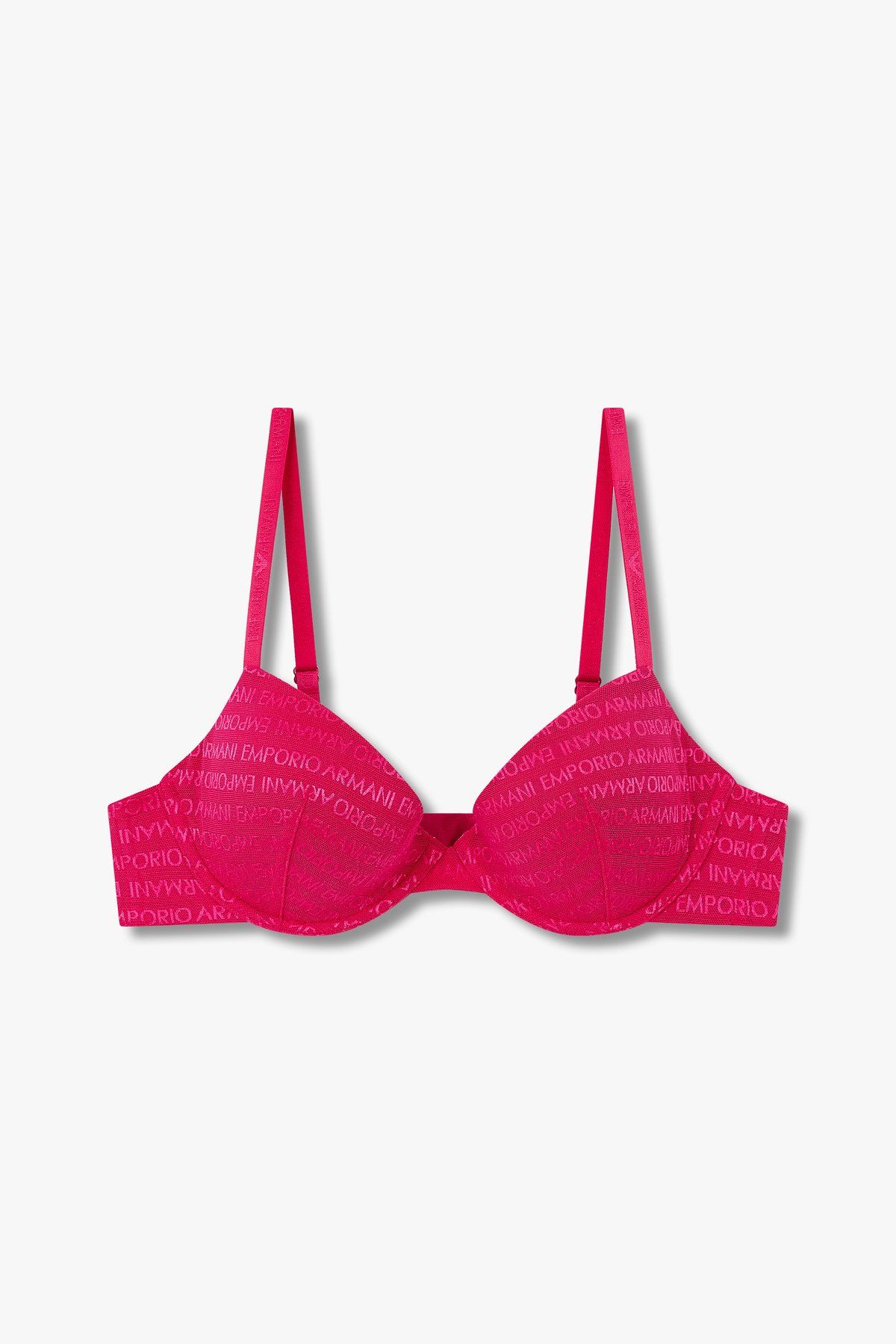 엠포리오 아르마니 언더웨어(EMPORIO ARMANI UNDERWEAR) 여성 로고 리무브 패드 푸쉬업 브라_와인 0824385502