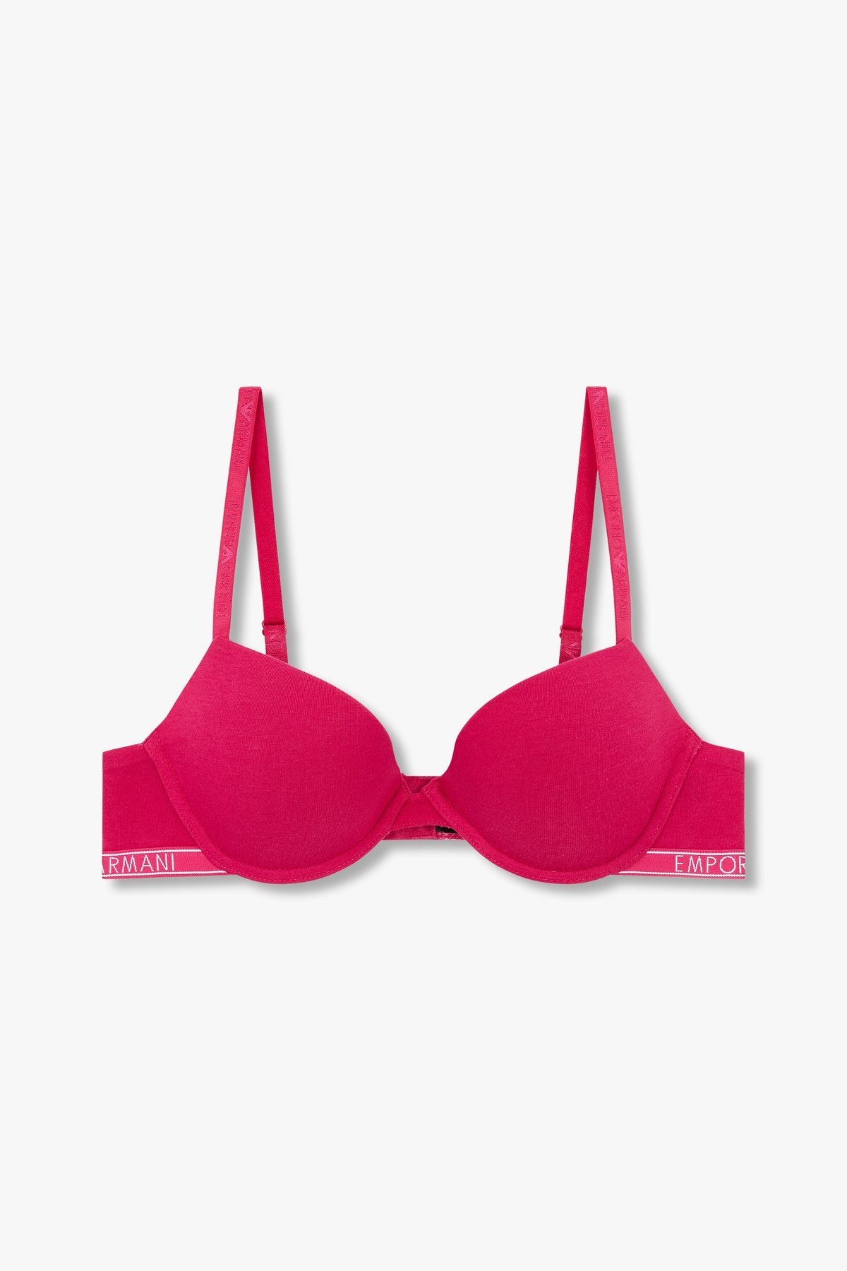 엠포리오 아르마니 언더웨어(EMPORIO ARMANI UNDERWEAR) 여성 씬 로고 밴딩 푸쉬업 브라_소프트 마젠타 0824385523