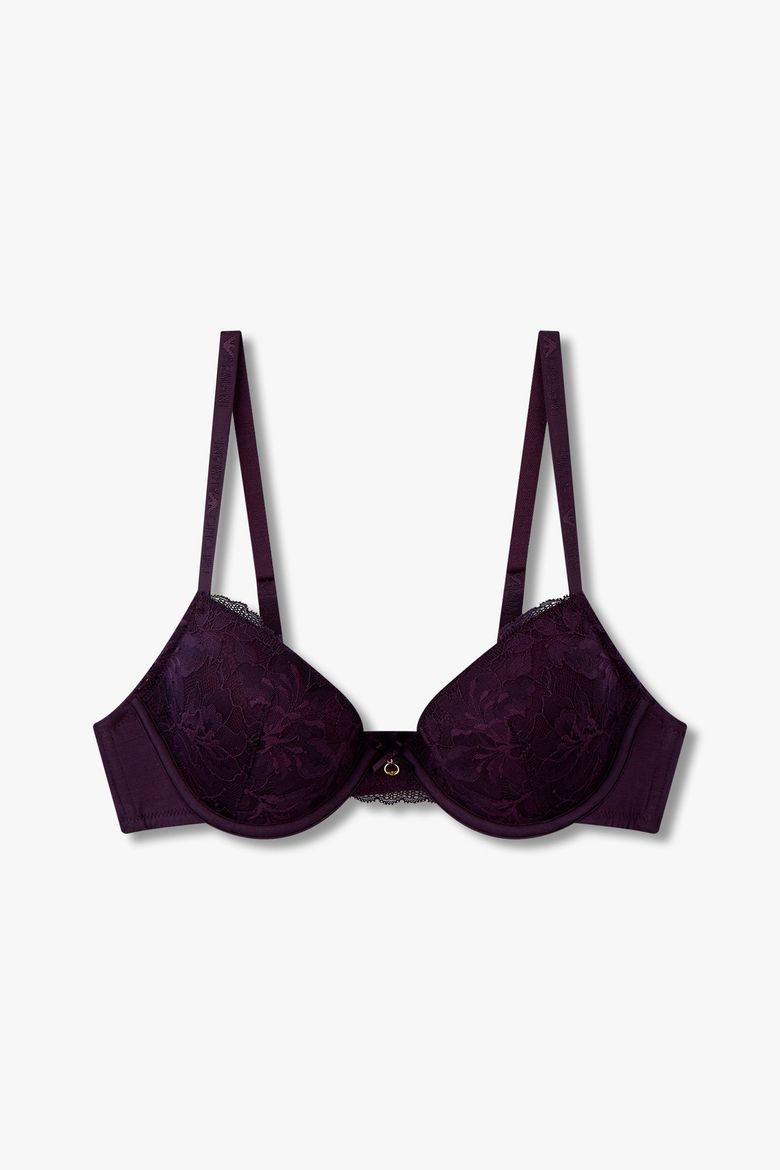 여성 플라워 리무브 패드 푸쉬업 브라_다크 퍼플 0824385519