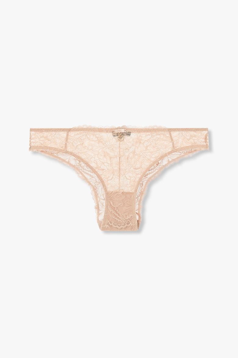 여성 플라워 레이스 나일론 브리프_라이트 브라운 0824311512