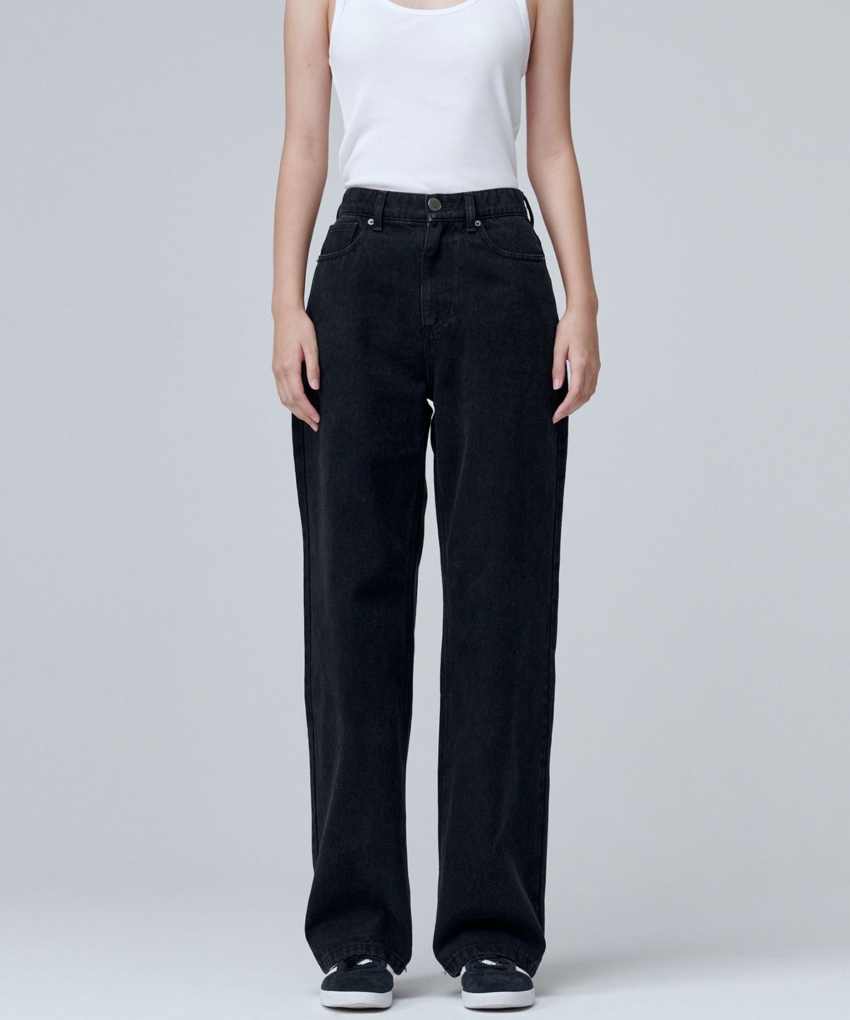 마롭(MALOUPE) 9133 레귤러 와이드 데님팬츠 (블랙)