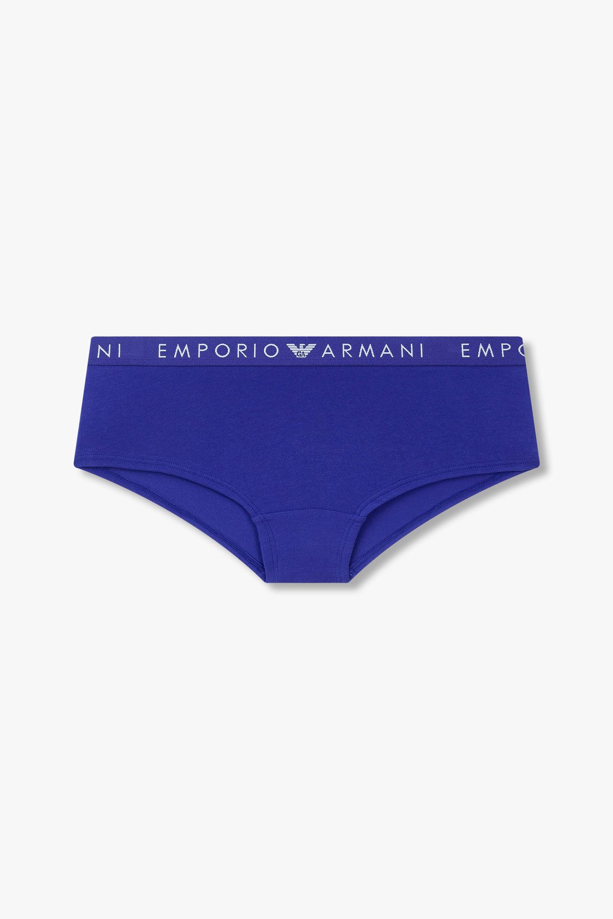 엠포리오 아르마니 언더웨어(EMPORIO ARMANI UNDERWEAR) 여성 씬 로고 밴딩 코튼 치키 브리프_블루 0824312503