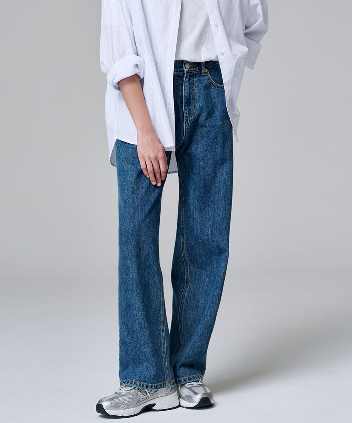 마롭(MALOUPE) 9133 레귤러 와이드 데님팬츠 (미디움 인디고)