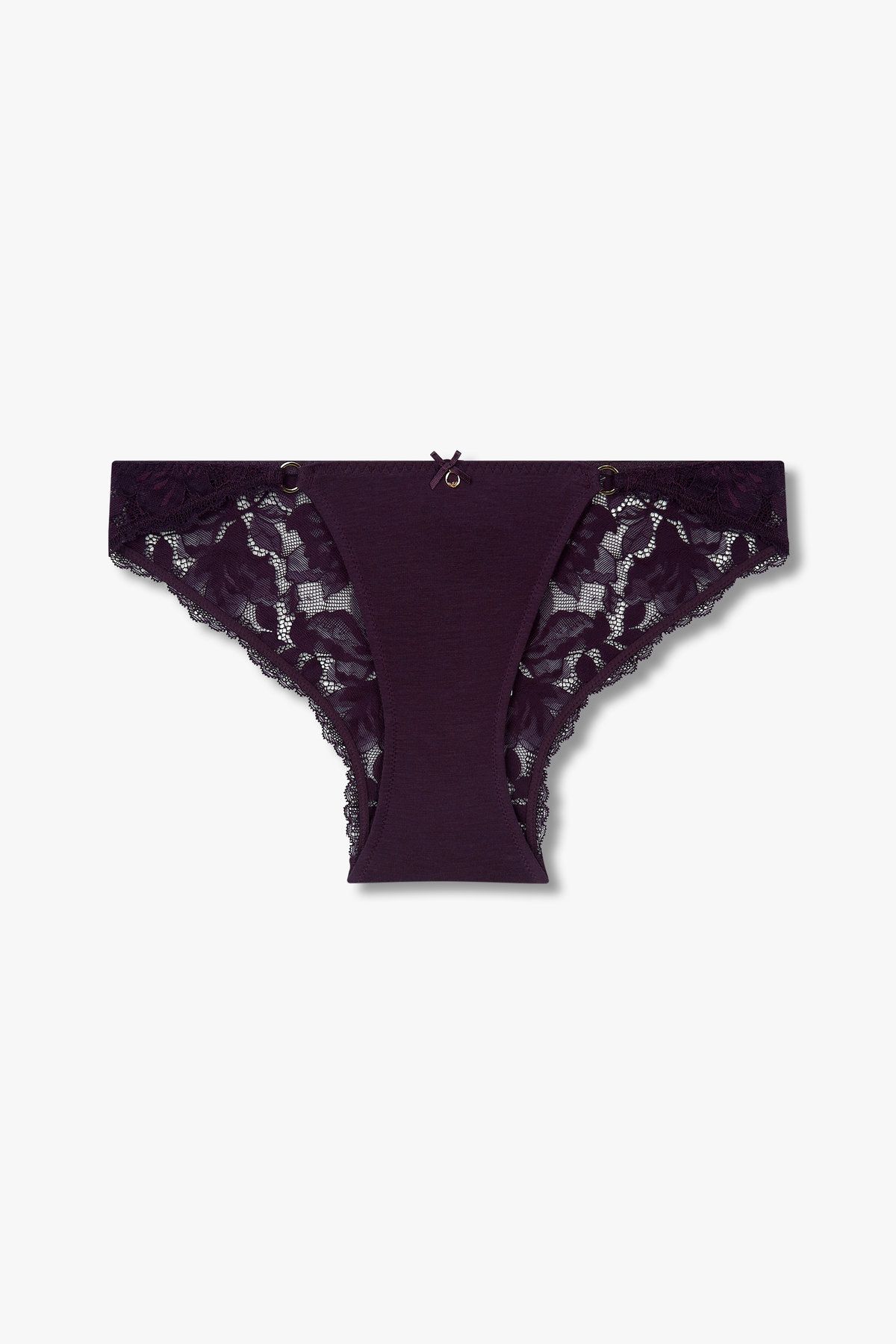 엠포리오 아르마니 언더웨어(EMPORIO ARMANI UNDERWEAR) 여성 링 커넥션 플라워 메쉬 브리프_다크 퍼플 0824311519