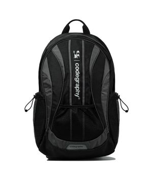 (우먼) WAVE 코드그라피 파이핑 배색 백팩_블랙