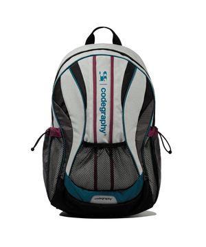 (우먼) WAVE 코드그라피 파이핑 배색 백팩_그레이