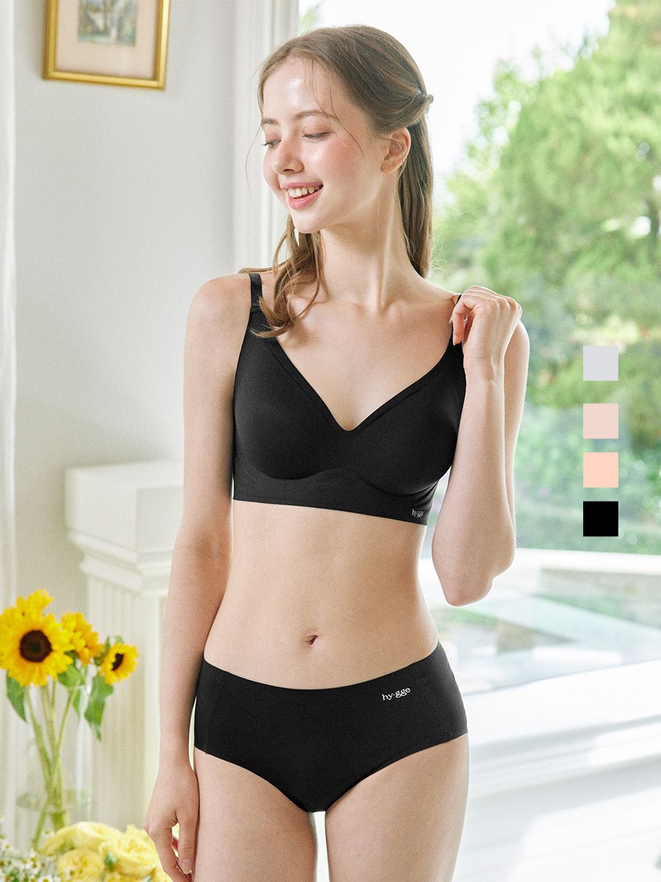 MUSINSA HYGGE UNDERWEAR [LIFT-UP] Lift-Up Bralette Panty Set
