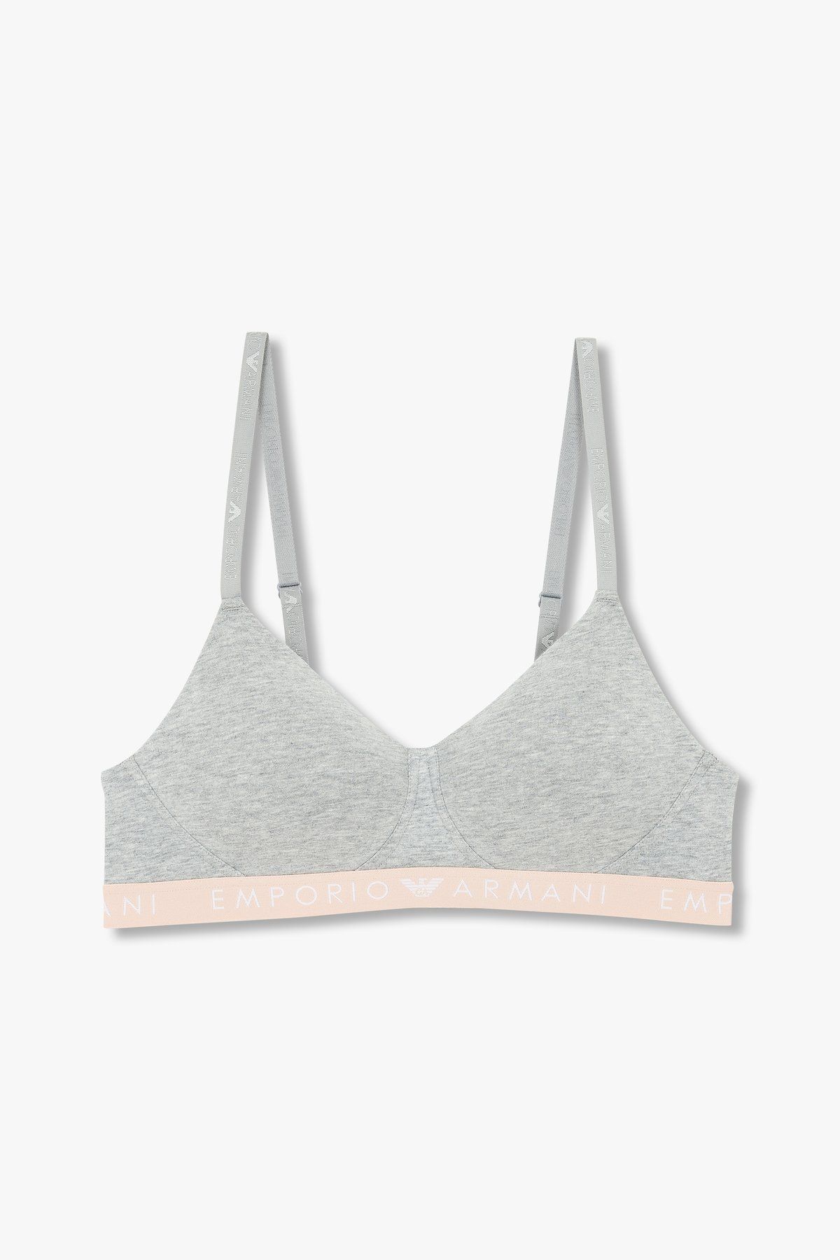 엠포리오 아르마니 언더웨어(EMPORIO ARMANI UNDERWEAR) 여성 로고 밴딩 소프트 컨투어 브라_멜란지 그레이 0824381527