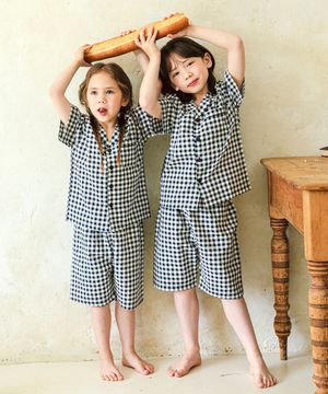 106잔체크 반소매 파자마세트