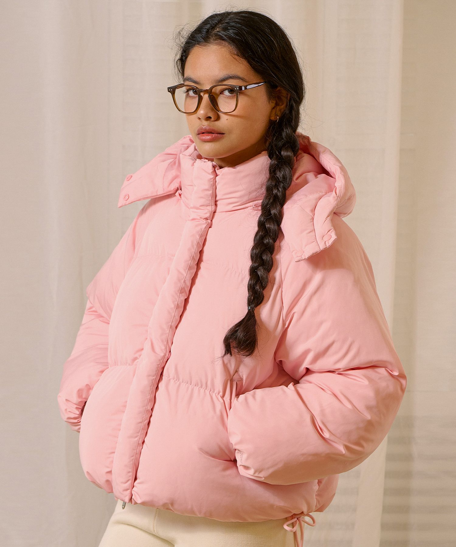 MUSINSA公式 | BITTERCELLS CG Hooded Puffer Jacket-Pink